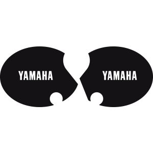 Jeu d'autocollants de caches latéraux 'YAMAHA' droit et gauche, noir (lettres blanches)