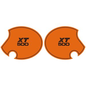 Side Cover Sticker Set 'New El Toro' / orange 'XT 500', 1 pair, right+left, lettering based on the US version of the TT from 1980