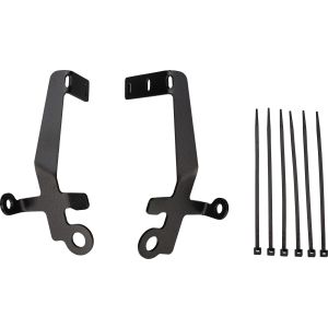 Supports durite de frein et catadioptre latéral, inox époxy noir. La paire