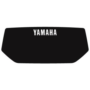 Decor Headlight Mask, black with white YAMAHA lettering (HeavyDuty quality with protective laminate) fits item 29451/29451RP/28656/28656RP