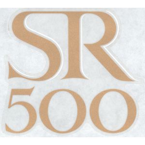 Emblème de cache latéral 'SR500', or/blanc, pièce