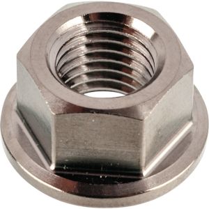Fine-Pitch Thread Nut M10x1.25, aircraft-grade titanium 6AL4V (grade 5) polished, 1 piece, suitable for use on the engine, rear sprocket mount, chassis