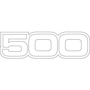 Emblème de cache latéral 'SR500' blanc, pièce