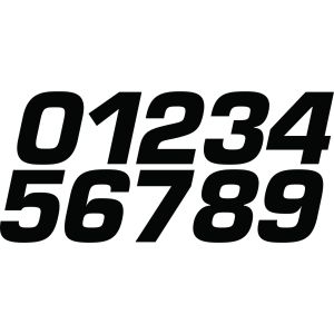 Autocollants renforcés de plaque porte-numéro, hauteur 80mm, noir mat, chiffres de 0 à 9 (x1)