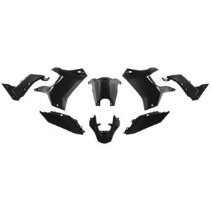 Racetech T7 Revolution Fairing Kit (8 pieces), black through-coloured polypropylene, can be mounted using the original screws