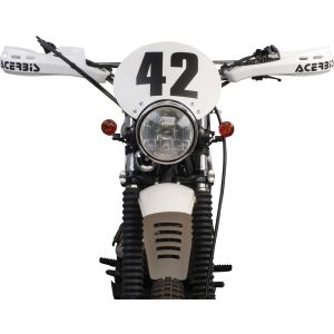 Pare mains nylon ACERBIS RALLY BRUSH, blanc, la paire (kit fixation pour guidon alu 22mm)