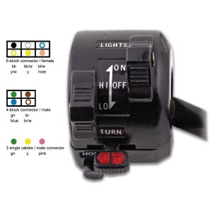 Commodo gauche, réplique, comparaison adapté au faisceau de câbles 40076-18, OEM-No. 3H7-83972-00 1R6-83972-00
