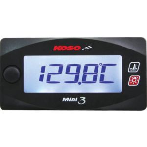 Thermomètre digital KOSO, rétro-éclairé, 2 capteurs inclus pour huile /eau 1/8'', affichage basculable pour capteur 1/2