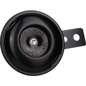 Klaxon 12V, 100db, noir (diam. 70mm, avec support coudé noir)