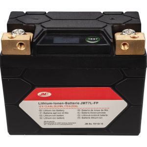 Lithium-ion Battery JMT HJTZ7S-FP 12V, 28.8Wh LiFePO4, incl. voltage indicator, weight 0.5kg (replaces e.g. YTZ7S, YTX7L-BS, TTZ7S)