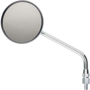 Chrome Mirror, round, 1 piece, mirror arm 190+70mm, mirror surface 107mm,  e-approved, M10x1.25mm right-hand thread (not for Yamaha right side)