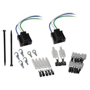 Kit raccords électriques(2 fiches à 3 poles pour culot H4, connecteurs type japon 52 pièces, 100 serre-cables de 100mm, 4(2) oeillets de 6(5) mm