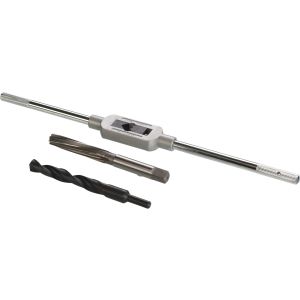 Tool Set 3 Pcs. for the Installation of the KEDO Oversize Foot Brake Bolt Item 10122RP, incl. tap wrench, 17.5mm HSS drill with 10mm shaft, HSS reamer 18.0mm