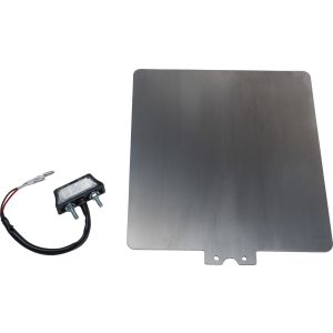 Support de plaque d'immatriculation universel avec éclairage à LED, inox 2mm, pour plaques de 180x200mm