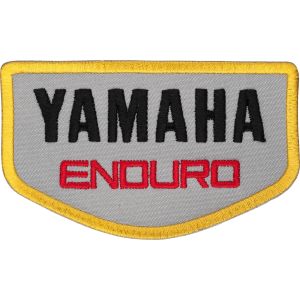 Badge à coudre 'YAMAHA ENDURO', env. 88x52mm, noir, rouge, jaune sur fond blanc