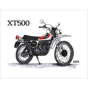 Poster by Ingo Löchert, 'XT500 1976', impression de qualité sur papier poster satiné. Taille env. 295x380mm