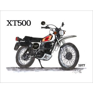 Poster by Ingo Löchert, 'XT500 1977', impression de qualité sur papier poster satiné. Taille env. 295x380mm