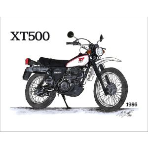 Poster by Ingo Löchert, 'XT500 1986', impression de qualité sur papier poster satiné. Taille env. 295x380mm