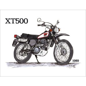 Poster by Ingo Löchert, 'XT500 1989', impression de qualité sur papier poster satiné. Taille env. 295x380mm