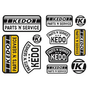 KEDO Sticker Sheet Heritage , DIN A6 sheet with 10 stickers, black/white/yellow
