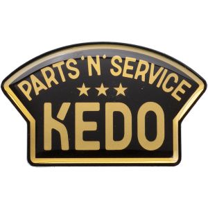 Epoxy-Aufkleber KEDO Parts'N'Service, Abm. 60x36mm, schwarz/gold, 1 Stück