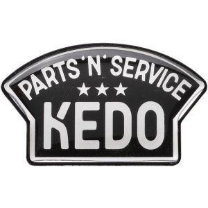 Epoxy-Aufkleber KEDO Parts'N'Service, Abm. 60x36mm, schwarz/silber, 1 Stück