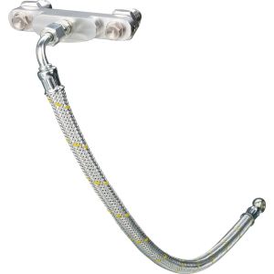 Durite de lubrification double 'Classic', tressée inox