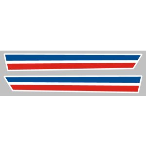Side Cover Stickers, 1 pair of strips in blue/white/red, OEM reference # 1VJ-21781-00 / 1VJ-21782-00
