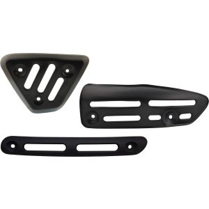 Jeu de caches pare chaleur en inox noir supérieur et inférieur pour silencieux et collecteur
