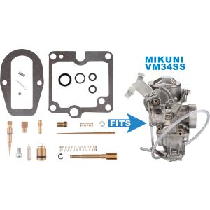 Kit de réfection carburateur KEDO, (gicl. princ. #300, gicl. ralenti #25), pour pointeau qualité OEM, voir art. 29193