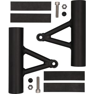 Supports de phare avant aluminium (la paire), style Wrenchmonkees/GibbonSlap, peinture noire vermiculée