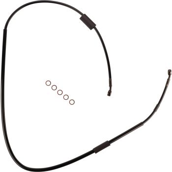 Durite de frein avant inox type aviation, homologuée, 138cm, avec gaine de protection