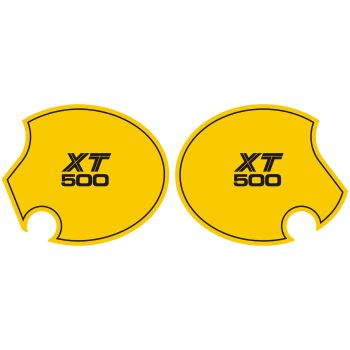 Side Cover Decal Set Competition Yellow 'XT500', 1 Pair Right & Left, Lettering similar to 1980 TT500 US model