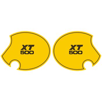 Side Cover Decal Set Competition Yellow 'XT500', 1 Pair Right & Left, Lettering similar to 1980 TT500 US model