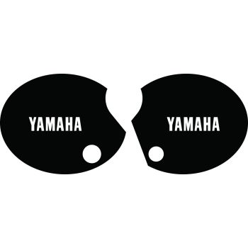 Jeu d'autocollants de caches latéraux 'YAMAHA' droit et gauche, noir (lettres blanches)