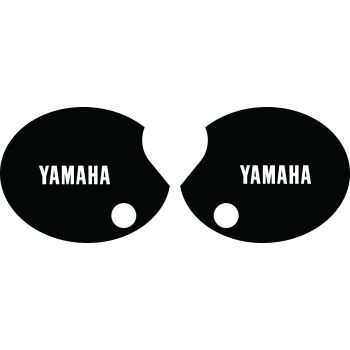 Side Cover Decal Set 'YAMAHA', right+left, black (white lettering)