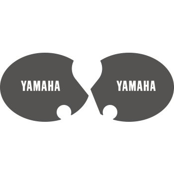 Jeu d'autocollants de caches latéraux 'YAMAHA' droit et gauche, anthracite (lettres blanches)