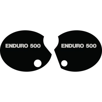 Jeu d'autocollants de caches latéraux 'Enduro 500' droit et gauche, anthracite (lettres argent)