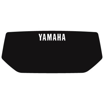 Decor Headlight Mask, black with white YAMAHA lettering (HeavyDuty quality with protective laminate) fits item 29451/29451RP/28656/28656RP
