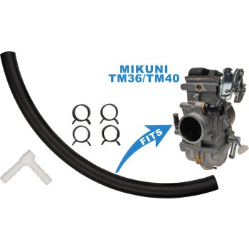 Durite de dépression renforcée entre robinet et carbu TM, 4 colliers et adaptateur PVC 90° inclus