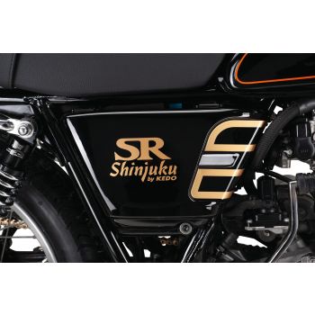 Sticker for 'Sixties' Side Cover 'SR  Shinjuku by KEDO' + Border for  indicated air intakes, gold, 1 pair