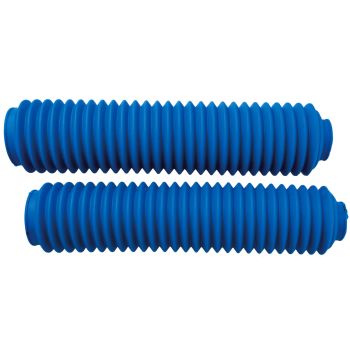 Soufflets de fourche, bleu, la paire (diam. 43mm en haut, 58-62mm en bas, long. Env. 350mm). Pour fourches conventionnelles