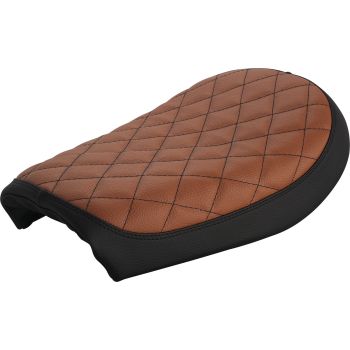 Selle mono KEDO, complète, noir/marron, assise motif carreaux cousu main