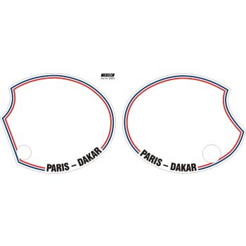 Side Cover Sticker 'Paris-Dakar', stripes blue/white/red, 1 pair,