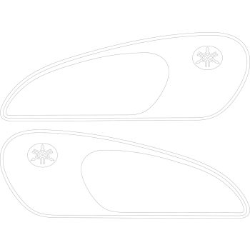 Autocollants de réservoir KEDO 'Heritage', blanc, jeu complet droite/gauche