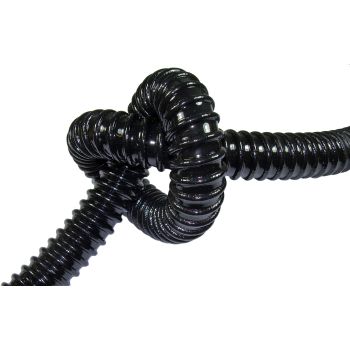 Tube PVC en spirale, 1 mètre, noir, antipli, diam. int. 19mm (par ex. reniflard moteur)