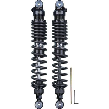 YSS Rear TwinShocks Black Edition, incl. rebound adjustment, +/- 5mm heigt adjustment, 1 pair, length 395mm, incl. Vehicle Type Appr. and KEDO  bushings