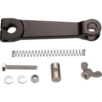 Brake Lever for Brake Anchor Plate (Rear Wheel), aluminium black anodized, with spring, bolt and nut