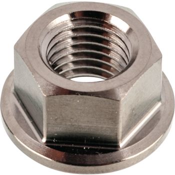 Fine-Pitch Thread Nut M10x1.25, aircraft-grade titanium 6AL4V (grade 5) polished, 1 piece, suitable for use on the engine, rear sprocket mount, chassis