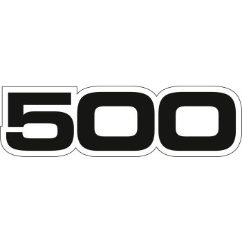 Emblème de cache latéral 'SR500' noir, pièce, compatible droit/gauche